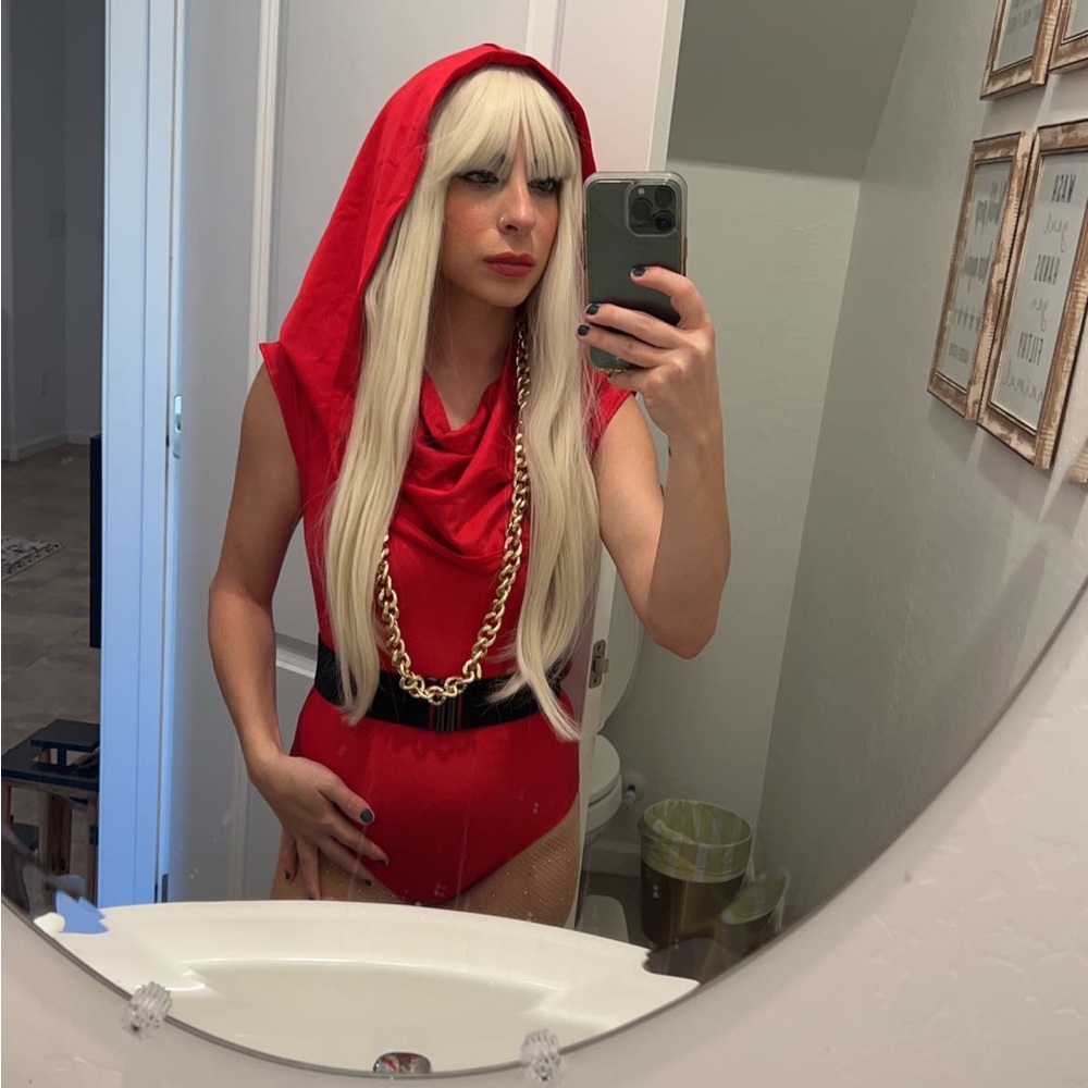 Red Hooded Leotard